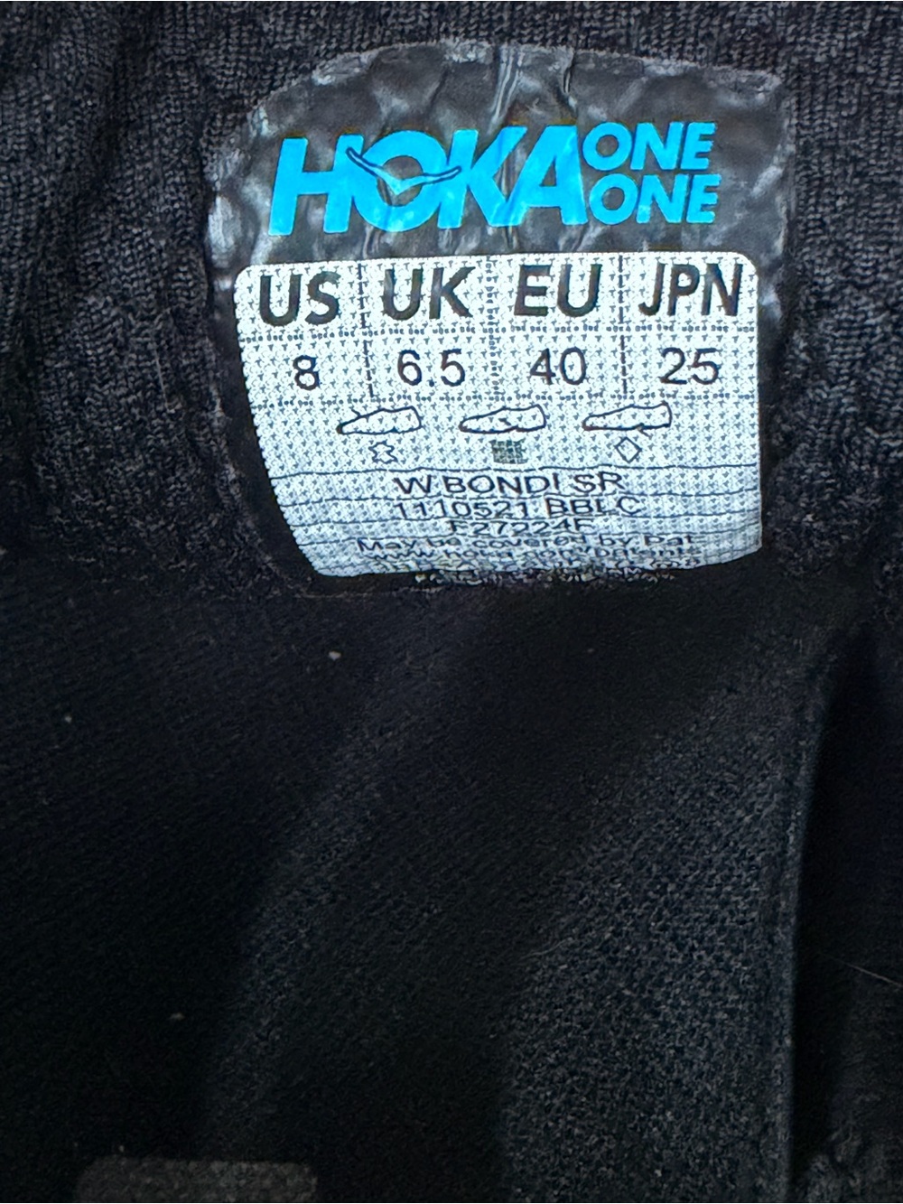 Hoka Women’s Black Athletic Running Sneakers size 8 - Picture 4 of 4
